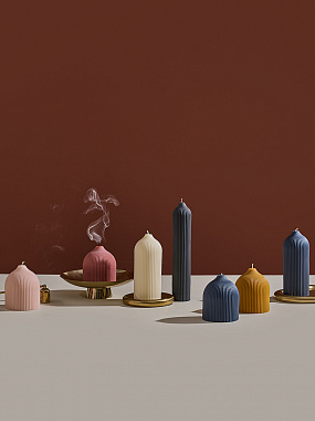 картинка Свеча декоративная синего цвета из коллекции Edge, 16,5 см от магазина Одежда+