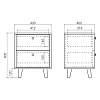 Изображение товара Тумба прикроватная Twin, TW010, 49х40х60 см, дуб венге/изумруд