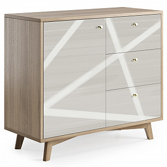 Изображение товара Комод The Idea, Frame, FR029, 94х40х82 см, осветленный дуб/принт 110