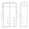 Изображение товара Шкаф Twin, TW216, 121х60х225 см, дуб тобакко/асфальт