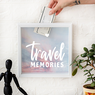 Изображение товара Рамка-копилка Продбюро, Travel Memories, Небо, 25х25 см, светлая