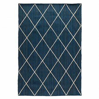 Изображение товара Ковер из джута темно-синего цвета с геометрическим рисунком из коллекции Ethnic, 160x230 см