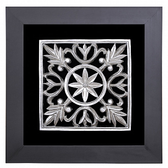 Изображение товара Панно на стену Квадратный декор, черное/серебро