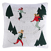 Изображение товара Подушка вязаная с новогодним рисунком Let's Ski из коллекции New Year Essential, 45x45 см
