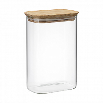 Банка для хранения прямоугольная Glass Acacia, 1,3 л