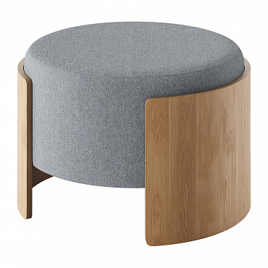 Пуф Lagom, ∅ 65,2 см, серый/натуральный дуб, анонс элемента
