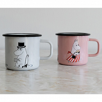 Изображение товара Кружка эмалированная Moomin Retro, Мумми-папа, 370 мл, серая
