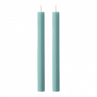 Набор из двух свечей бирюзового цвета из коллекции Edge, 24,5 см
