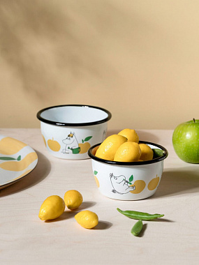 картинка Пиала эмалированная Moomin Вкусные яблоки, 300 мл, белая/желтая от магазина Одежда+