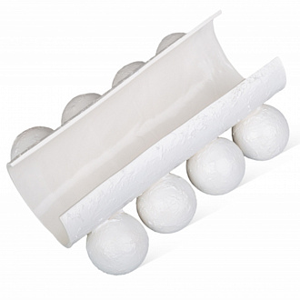 Изображение товара Блюдо Цилиндр на 4 шарах, 30х12 см, белое