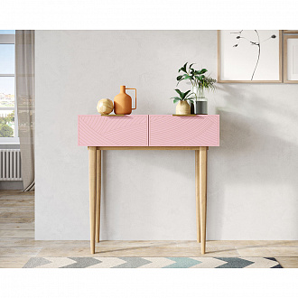Изображение товара Консоль с 2-мя ящиками Line, 90х40х90 см, розовая