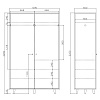 Изображение товара Шкаф Twin, TW220, 139х60х225 см, осветленный дуб/светло-серый