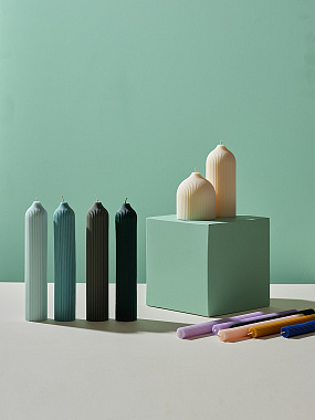 картинка Свеча декоративная молочно-белого цвета из коллекции Edge, 10,5 см от магазина Одежда+