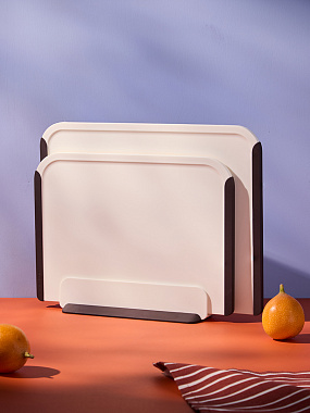 картинка Подставка для разделочных досок SmartChef, 27х8,5 см, бежевая/бордовая от магазина Одежда+