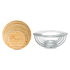 Изображение товара Набор из 4-х стеклянных мисок Eco Store с крышками из бамбука
