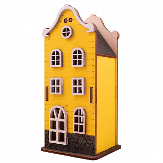 Изображение товара Фигура декоративная Шведский домик, 15,2 см, желтый