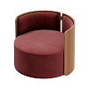 Изображение товара Кресло крутящееся Lagom 800, ∅82,5 см, бордовый/натуральный дуб