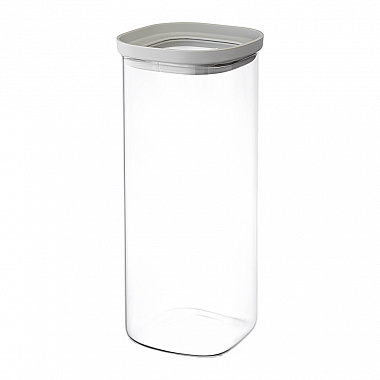 картинка Банка для хранения квадратная Vacuum Glass, 2 л, светло-серая от магазина Одежда+