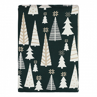 Плед из хлопка с новогодним рисунком Whitewood из коллекции New Year Essential, 130x180 см