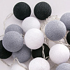 Изображение товара Гирлянда Lares&Penates, шарики, на батарейках, хлопок, 20 ламп, бело-серая