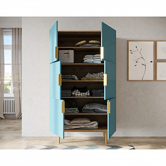 Изображение товара Комод Line, 100х45х170 см, голубой