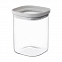 Банка для хранения квадратная Vacuum Glass, 1 л, светло-серая