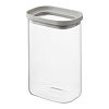 Изображение товара Банка для хранения прямоугольная Vacuum Glass, 1,5 л, светло-серая