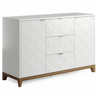 Изображение товара Комод The Idea, Case, CS039, 121х40х78 см, натуральный дуб/молочный/гравировка 11
