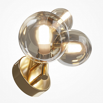 Изображение товара Светильник настенный Modern, Dallas, 3 лампы, 15,5х20х24,5 см, золото/янтарный