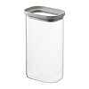 Изображение товара Банка для хранения прямоугольная Vacuum Glass, 1,25 л, светло-серая