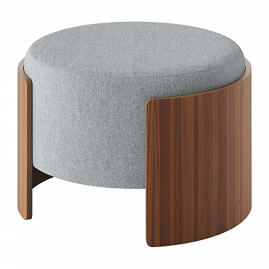 Пуф Lagom, ∅65,2 см, светло-серый/ орех, анонс элемента