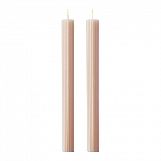 Набор из двух свечей бежево-розового цвета из коллекции Edge, 24,5 см