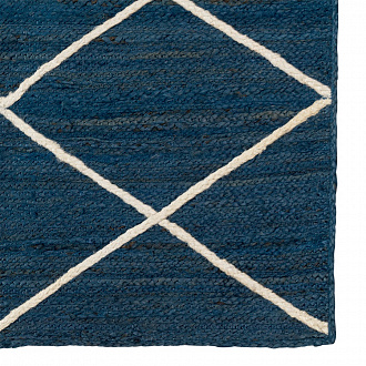 Изображение товара Ковер из джута темно-синего цвета с геометрическим рисунком из коллекции Ethnic, 120x180 см