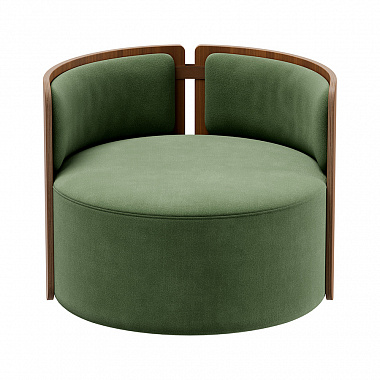Кресло крутящееся Lagom 800, ∅82,5 см, зелено-голубой/орех, анонс элемента