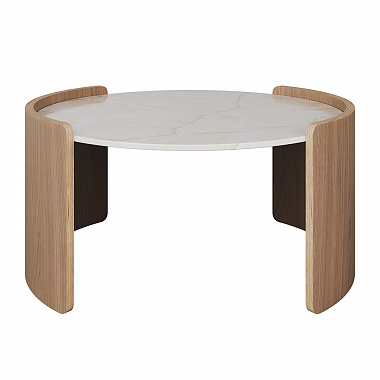 Столик Lagom Stone Ø65 см, камень/натуральный дуб, анонс элемента