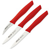 Изображение товара Набор из 3 ножей для чистки и нарезки овощей Nova, 6/10/10 см, красные рукоятки