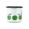 Изображение товара Кружка эмалированная Moomin Вкусные яблоки, 370 мл, белая/зеленая