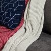 Изображение товара Подушка декоративная из хлопка темно-синего цвета с геометрическим орнаментом Ethnic, 45х45 см