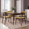 Изображение товара Обеденная группа Aska: стол 85х120 см, орех и стулья орех/горчичный, 4 шт.