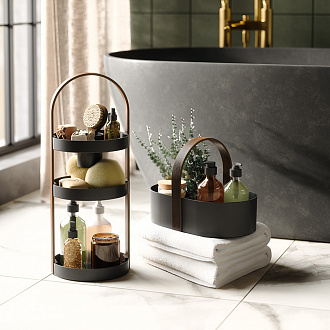 Изображение товара Органайзер для косметики Bellwood, 20х50 см, черный/орех