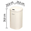 Изображение товара Ведро мусорное Vintage, сенсорное, Ø20,8 см, ваниль, 12 л