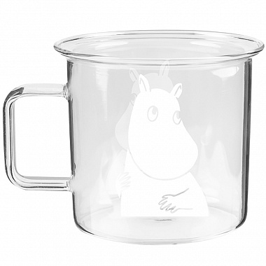 картинка Кружка стеклянная Moomin, Муми-Тролль, 350 мл, прозрачная от магазина Одежда+