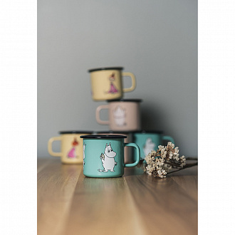 Изображение товара Кружка эмалированная Moomin Retro, Мумми-Тролль, 370 мл, мятная