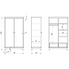 Изображение товара Шкаф 2-х створчатый со скрытыми ящиками Classic, 113,6х59,2х191 см, белый