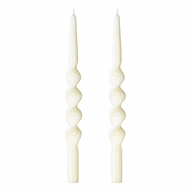 картинка Набор из двух свечей кремового цвета из коллекции Essential, 35 см от магазина Одежда+