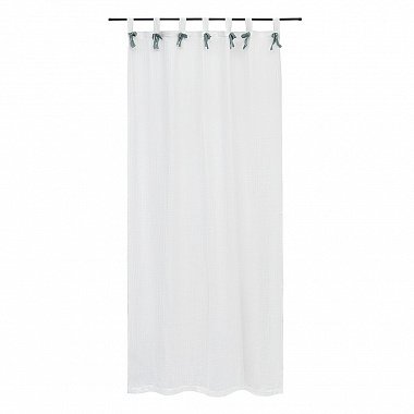 Штора из муслина с декором синего цвета из коллекции Essential, 150х290 см, анонс элемента