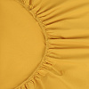 Изображение товара Простыня на резинке горчичного цвета из органического стираного хлопка из коллекции Essential, 160х200 см