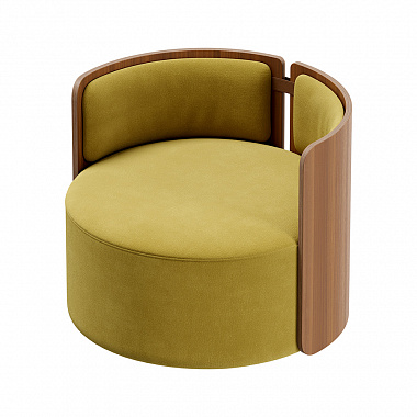 Кресло крутящееся Lagom 800, ∅82,5 см, янтарный/орех, анонс элемента