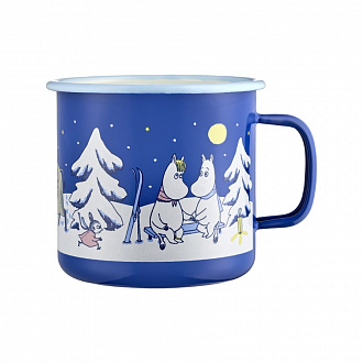 Кружка эмалированная Moomin Звездная ночь, 800 мл, синяя