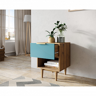 Изображение товара Тумба с нижним ящиком Line, 40х35х55 см, голубая